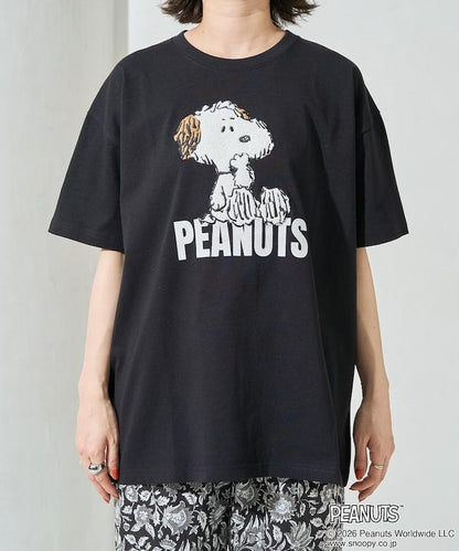 《PEANUTS》 沙迦拉刺繡短袖T恤