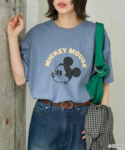 ミッキーマウス（米奇老鼠） ミッキーマウス 植絨拱形印花 短袖T恤