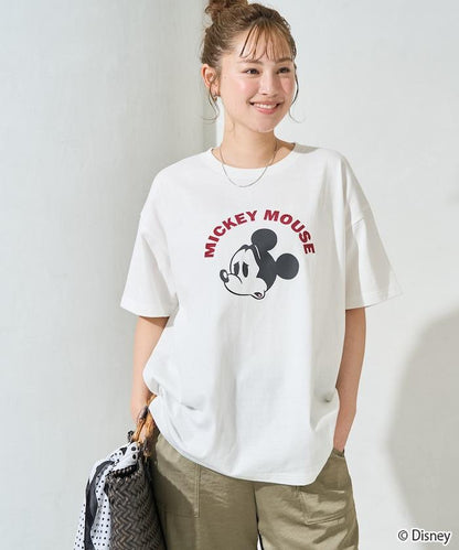 ミッキーマウス（米奇老鼠） ミッキーマウス 植絨拱形印花 短袖T恤