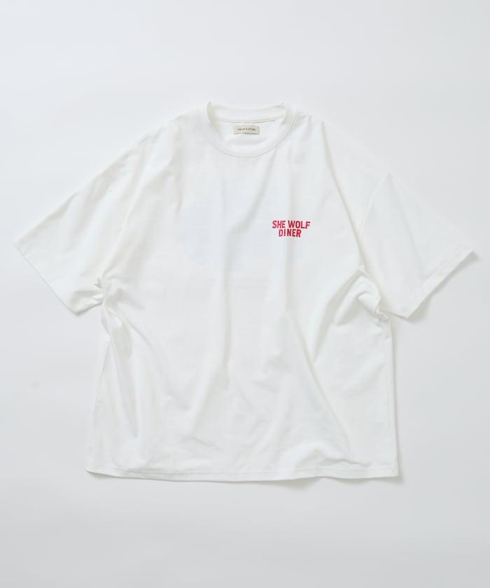 SHE WOLF DINER×FREAK'S STORE シーウルフダイナー 抗菌防臭 吸水速幹 寬鬆廓形 背部印花 T恤