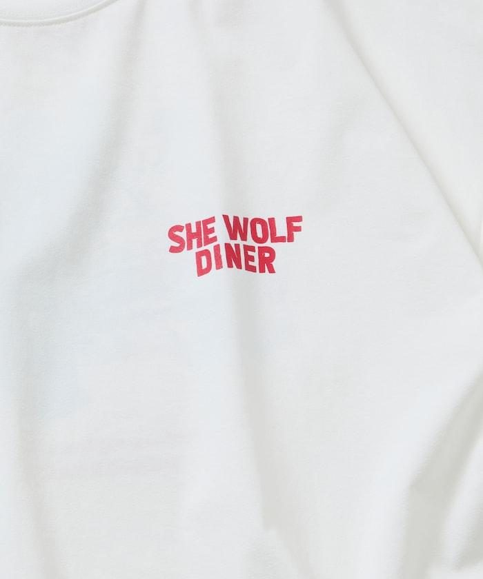 SHE WOLF DINER×FREAK'S STORE シーウルフダイナー 抗菌防臭 吸水速幹 寬鬆廓形 背部印花 T恤
