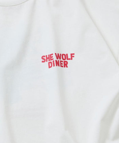 SHE WOLF DINER×FREAK'S STORE シーウルフダイナー 抗菌防臭 吸水速幹 寬鬆廓形 背部印花 T恤