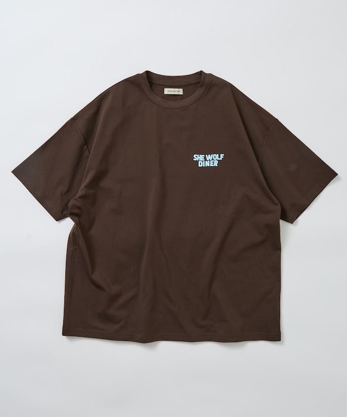 SHE WOLF DINER×FREAK'S STORE シーウルフダイナー 抗菌防臭 吸水速幹 寬鬆廓形 背部印花 T恤