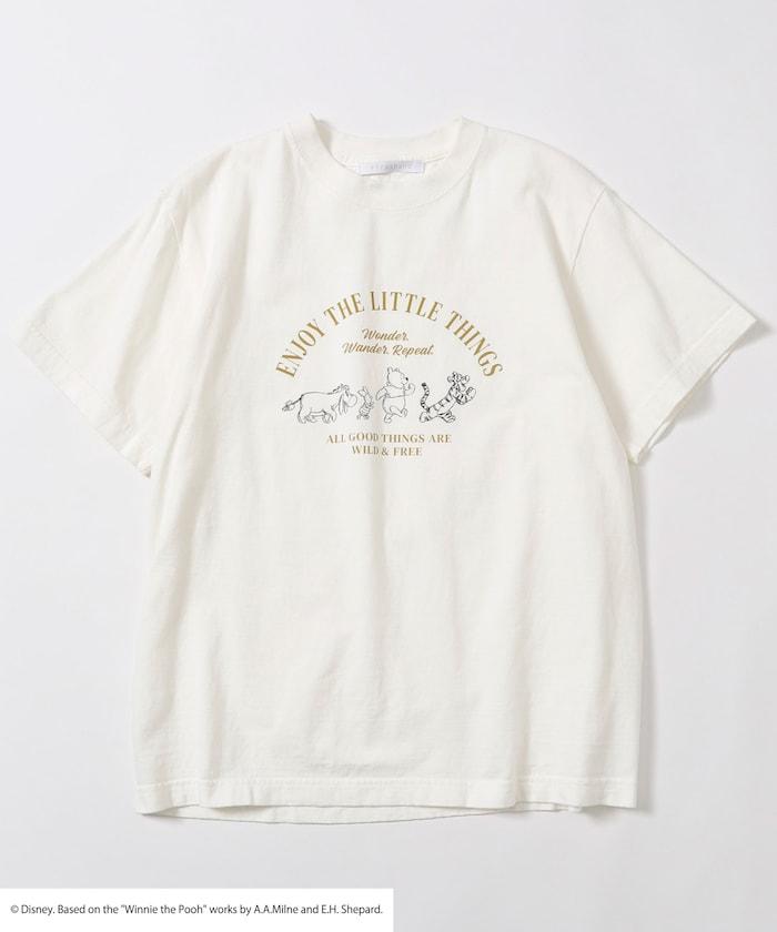 Winnie-the-Pooh（小熊維尼） 前胸LOGO印花T恤