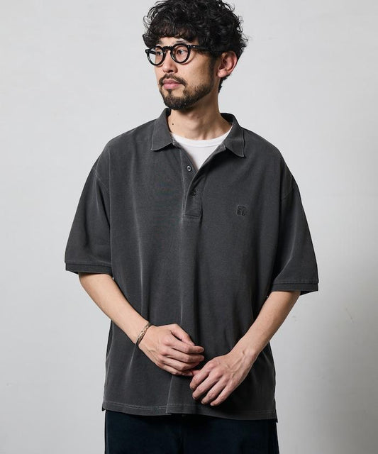 做舊工藝 寬鬆版型 點綴刺繡短袖 POLO衫