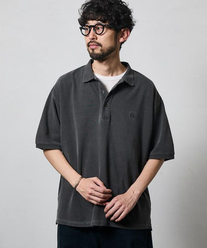 做舊工藝 寬鬆版型 點綴刺繡短袖 POLO衫
