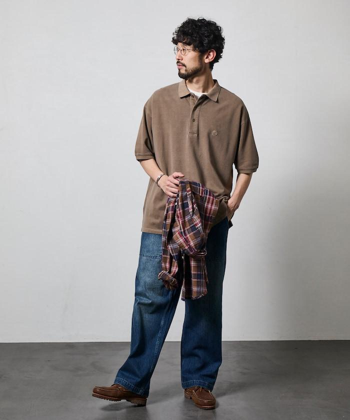 做舊工藝 寬鬆版型 點綴刺繡短袖 POLO衫