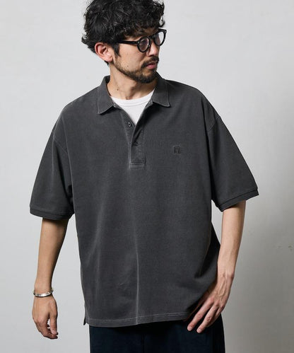 做舊工藝 寬鬆版型 點綴刺繡短袖 POLO衫