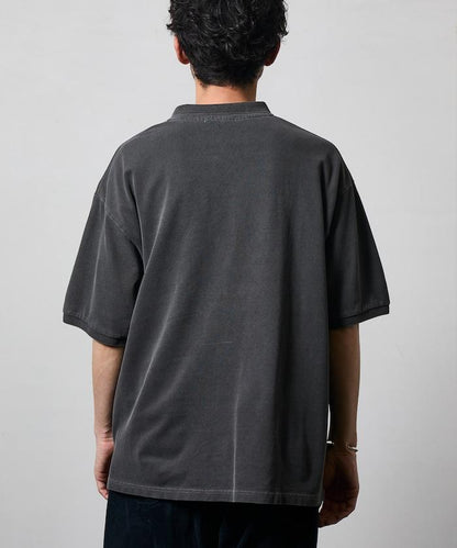 做舊工藝 寬鬆版型 點綴刺繡短袖 POLO衫