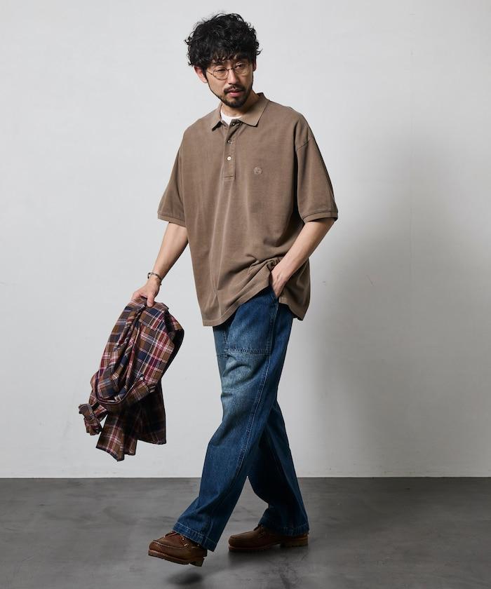 做舊工藝 寬鬆版型 點綴刺繡短袖 POLO衫