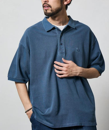 做舊工藝 寬鬆版型 點綴刺繡短袖 POLO衫