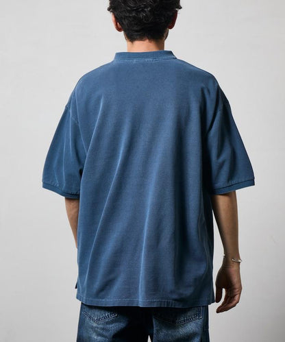 做舊工藝 寬鬆版型 點綴刺繡短袖 POLO衫