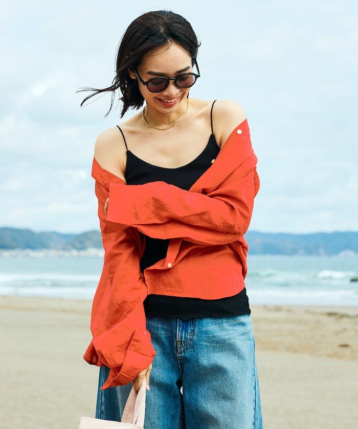 Beach & Festival V領 後背挖空 帶胸墊 吊帶背心
