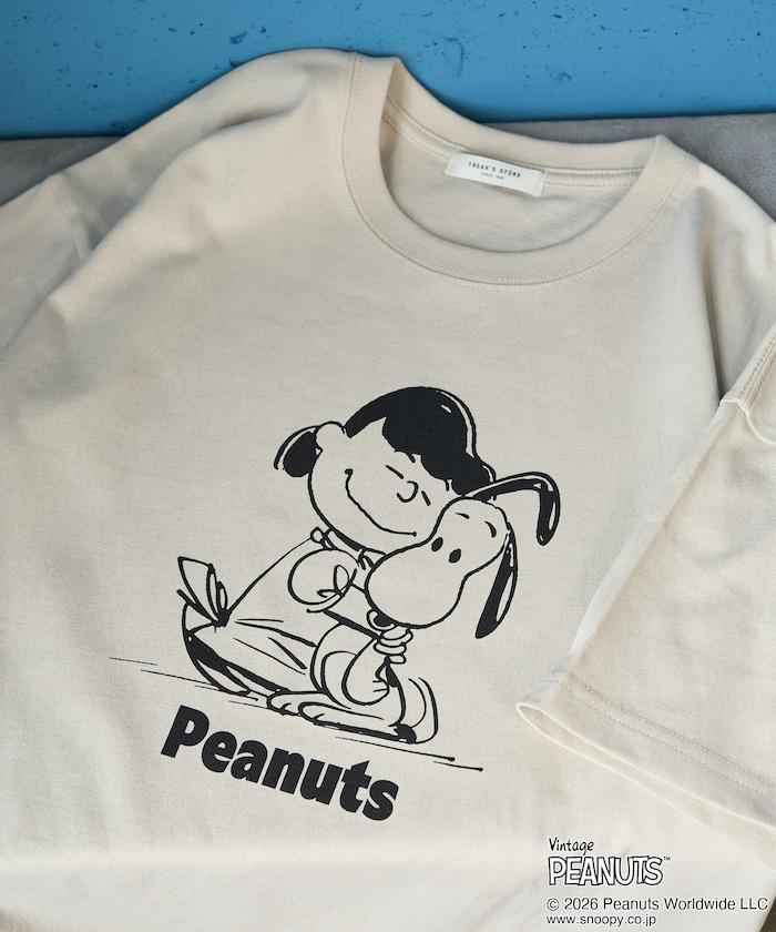 PEANUTS（花生漫畫） 前後單格印花 短袖T恤