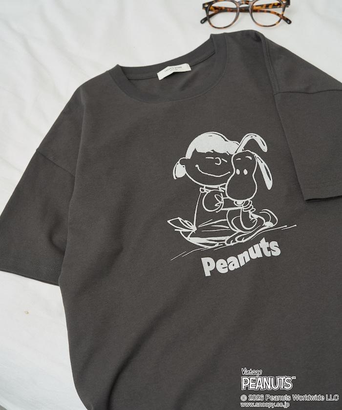 PEANUTS（花生漫畫） 前後單格印花 短袖T恤