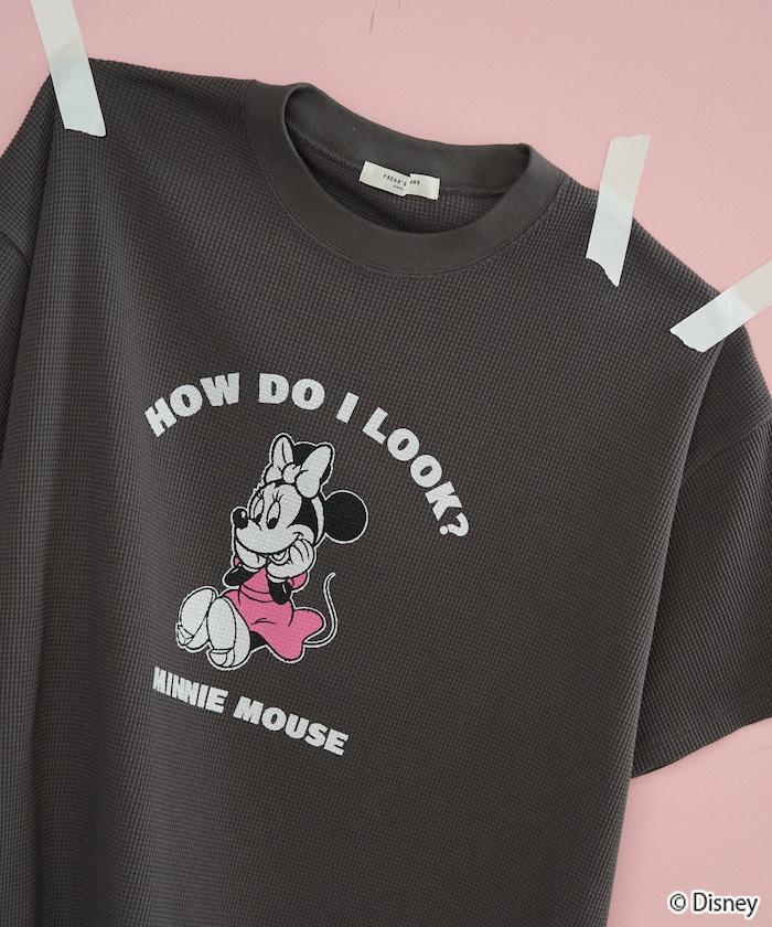 聯名 Mickey＆Minnie 華夫格印花短袖T恤