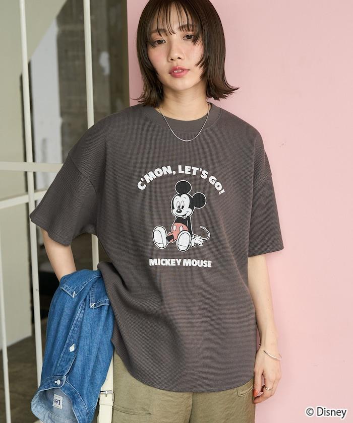 聯名 Mickey＆Minnie 華夫格印花短袖T恤
