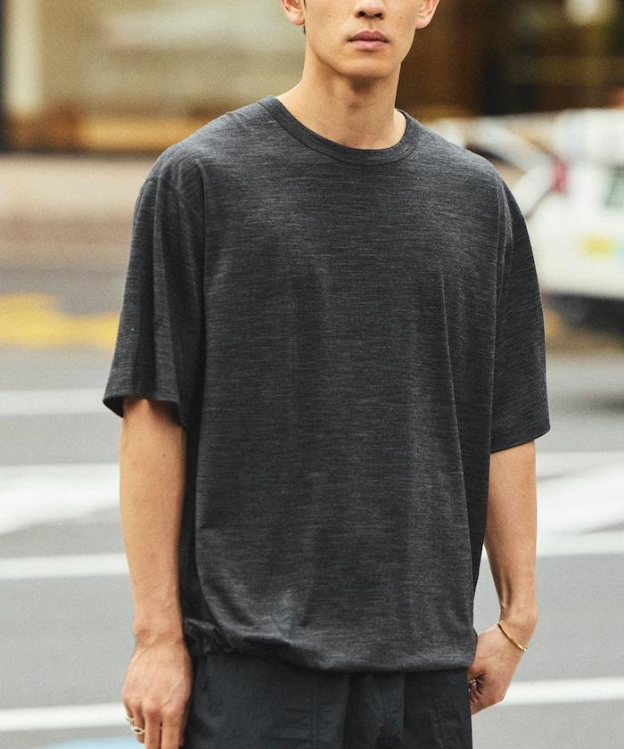 可水洗 美利奴羊毛混紡 抽繩設計 T恤