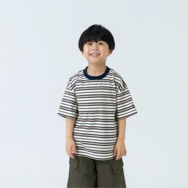 365D 混色條紋寬鬆短袖T恤