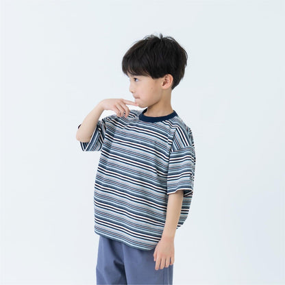 365D 混色條紋寬鬆短袖T恤