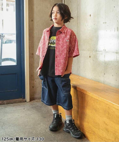 B NEWJACK 化學感印花格紋襯衫