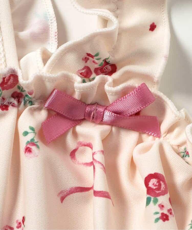 UV防護 連體 蝴蝶結小花滿印 泳衣