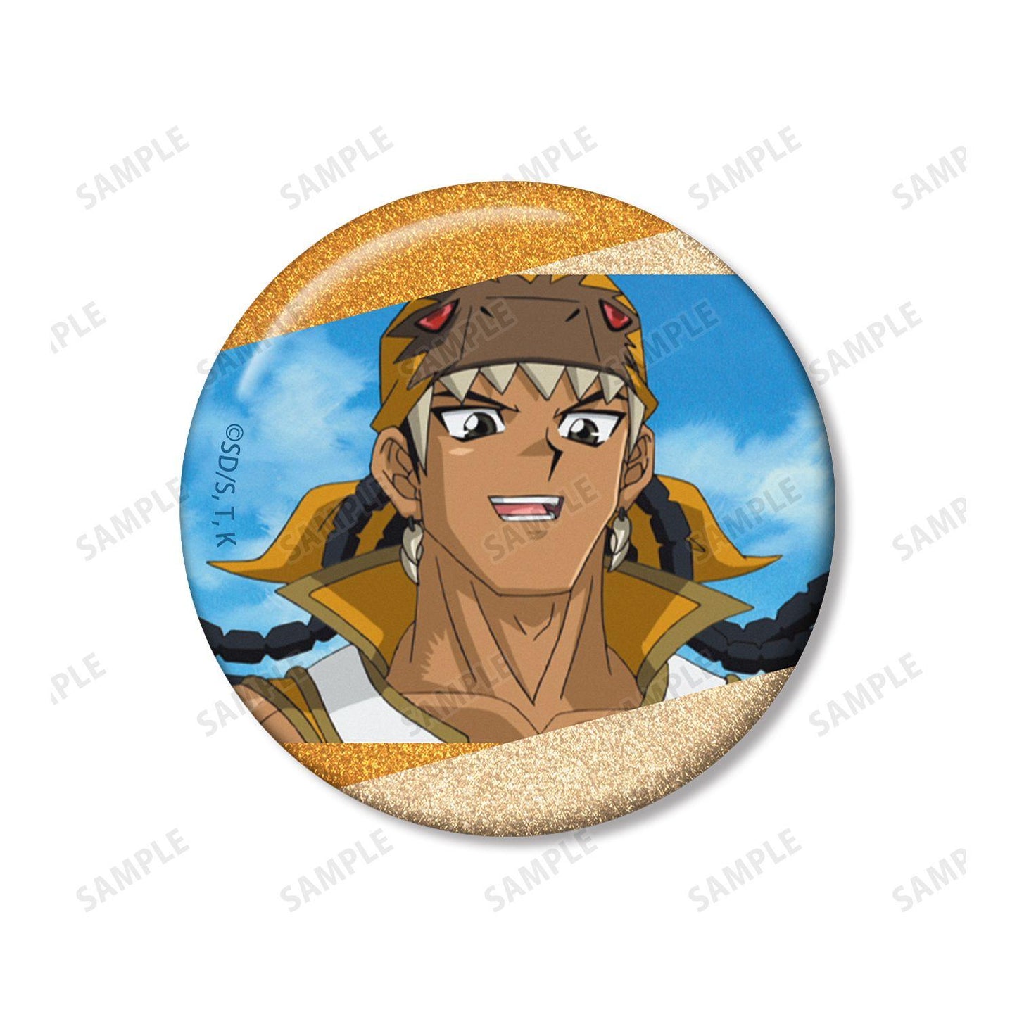 遊☆戱☆王デュエルモンスターズGX（遊戲王GX） ティラノ剣山 閃粉場面寫徽章 2個套裝
