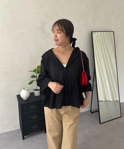 SAPON 透視金屬吊飾連帽襯衫