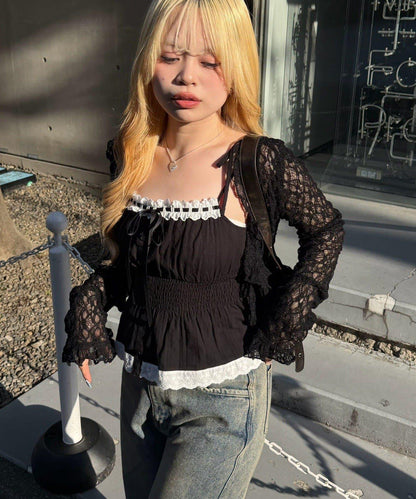 單穿亮眼 肩部蝴蝶結設計 吊帶上衣