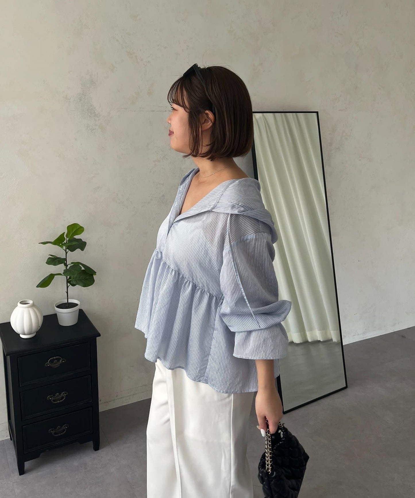 SAPON 透視金屬吊飾連帽襯衫