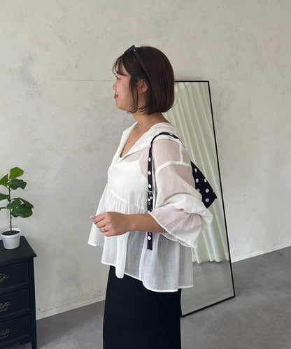 SAPON 透視金屬吊飾連帽襯衫