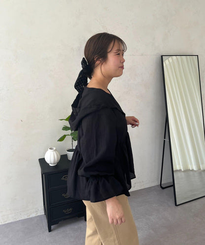 SAPON 透視金屬吊飾連帽襯衫
