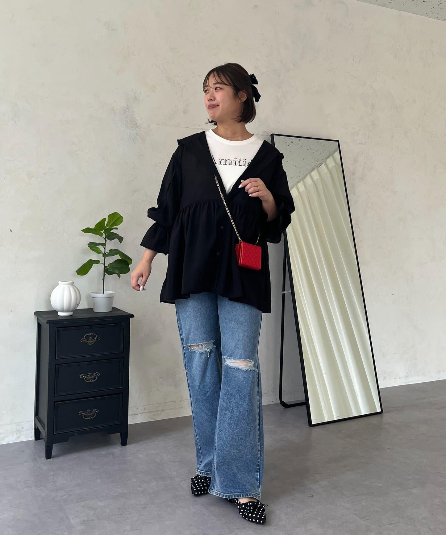 SAPON 透視金屬吊飾連帽襯衫
