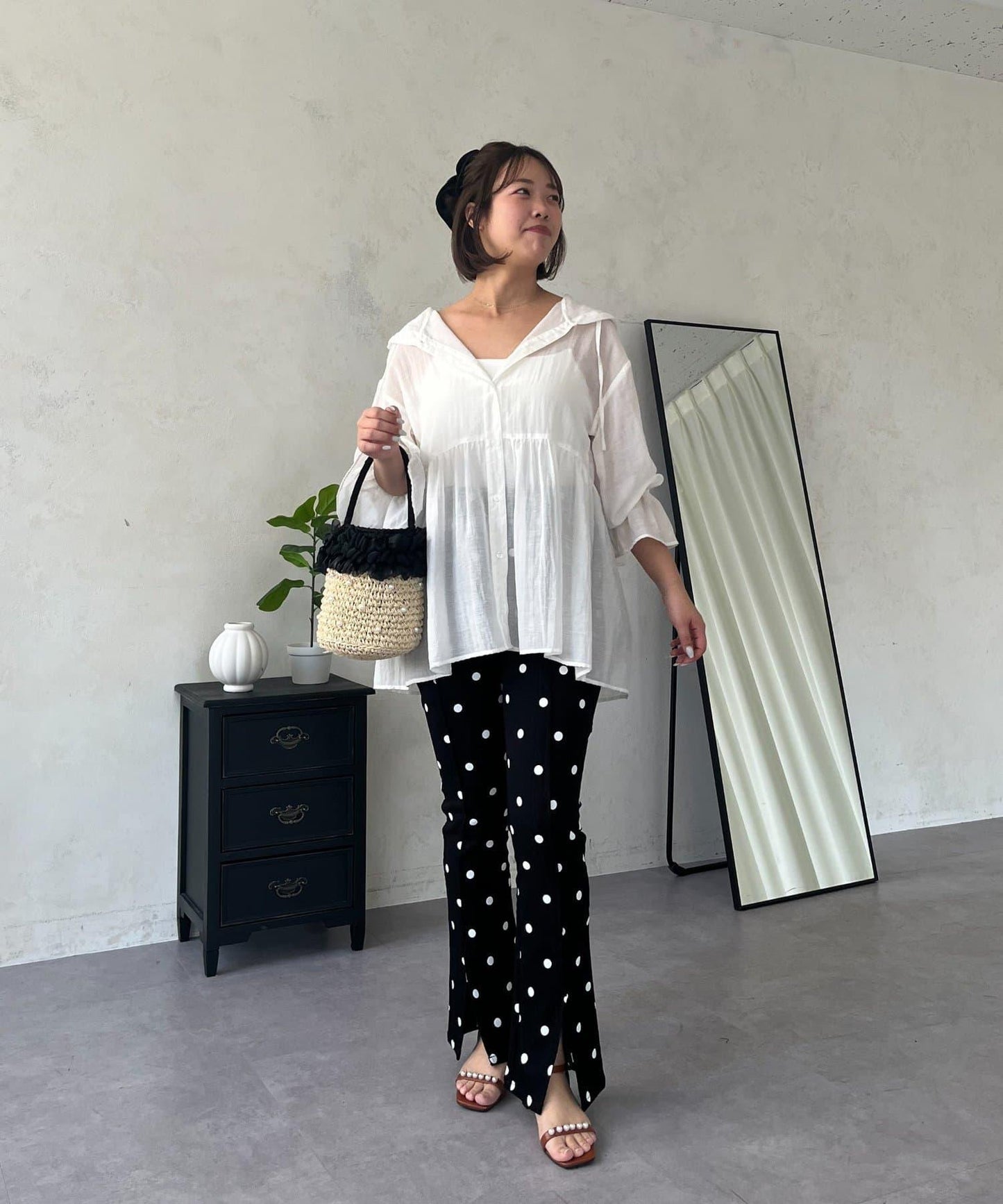 SAPON 透視金屬吊飾連帽襯衫
