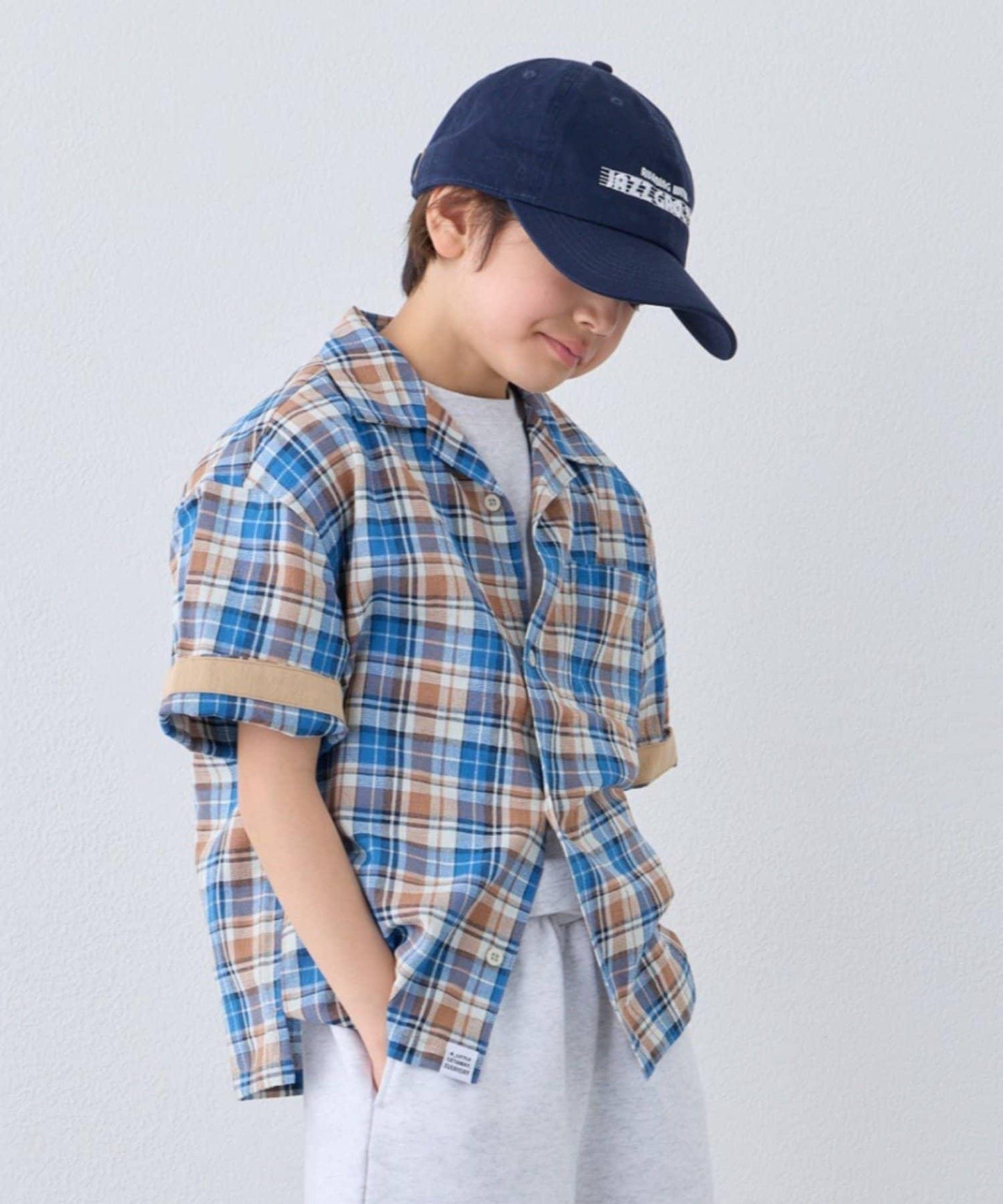 KIDS 100%純棉 巴拿馬格紋 襯衫（親子款可搭配）