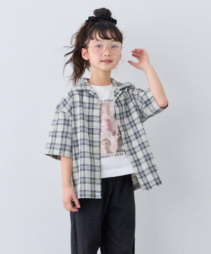 KIDS 100%純棉 巴拿馬格紋 襯衫（親子款可搭配）