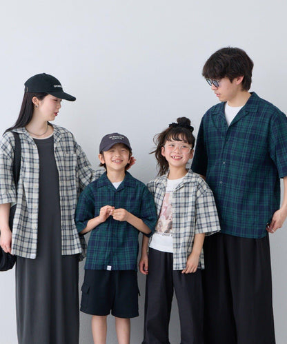 KIDS 100%純棉 巴拿馬格紋 襯衫（親子款可搭配）