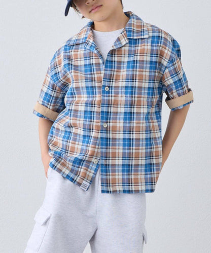 KIDS 100%純棉 巴拿馬格紋 襯衫（親子款可搭配）