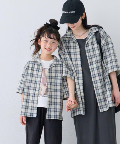 KIDS 100%純棉 巴拿馬格紋 襯衫（親子款可搭配）