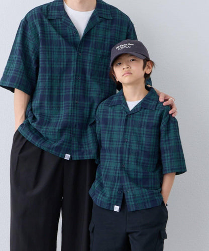 KIDS 100%純棉 巴拿馬格紋 襯衫（親子款可搭配）