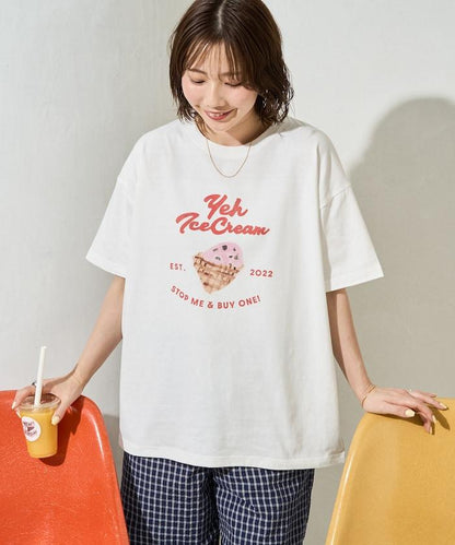 聯名 YEH! ice cream 印花 短袖T恤