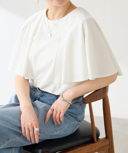 接觸涼感 上臂遮蓋 披肩設計 針織上衣