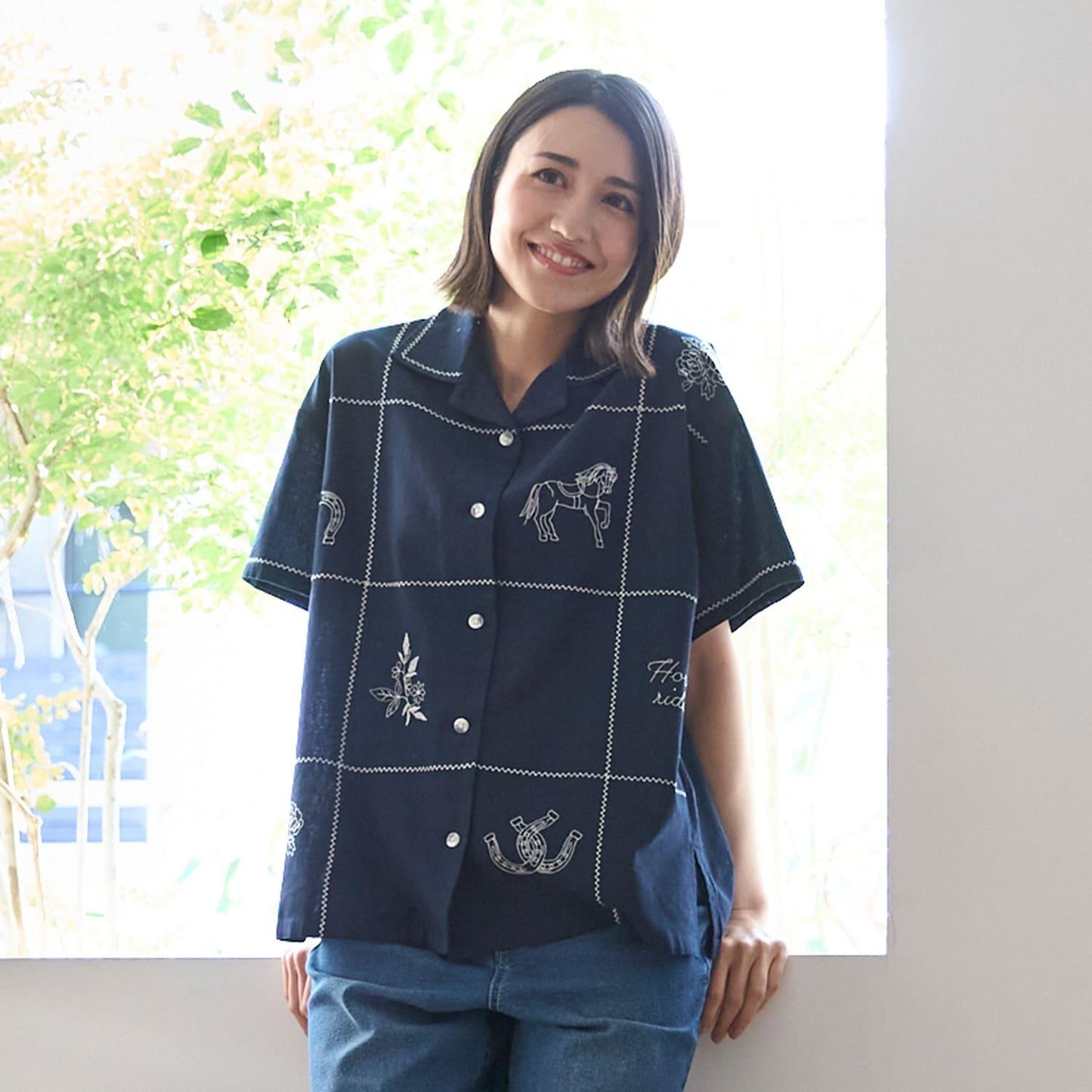 リンク 印度棉刺繡襯衫