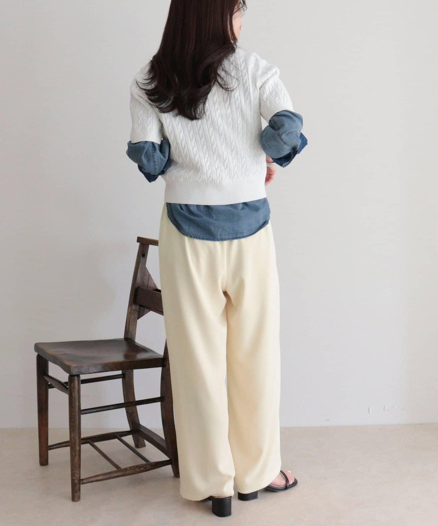 FR刺繡 麻花紋 短袖Polo領 針織套頭上衣