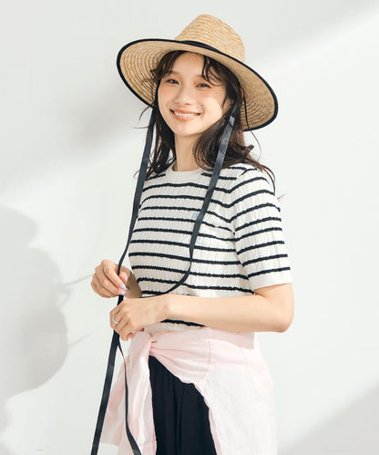 FR刺繡麻花紋短袖套頭針織衫（網絡限定・人氣系列）