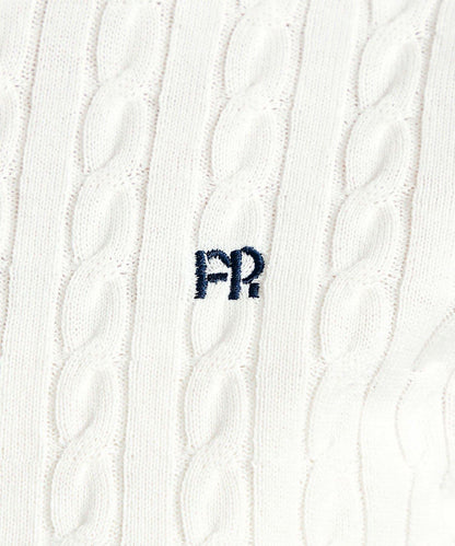 FR刺繡麻花紋短袖套頭針織衫（網絡限定・人氣系列）