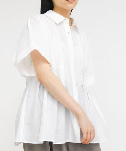 腰部褶 蝙蝠袖 襯衫