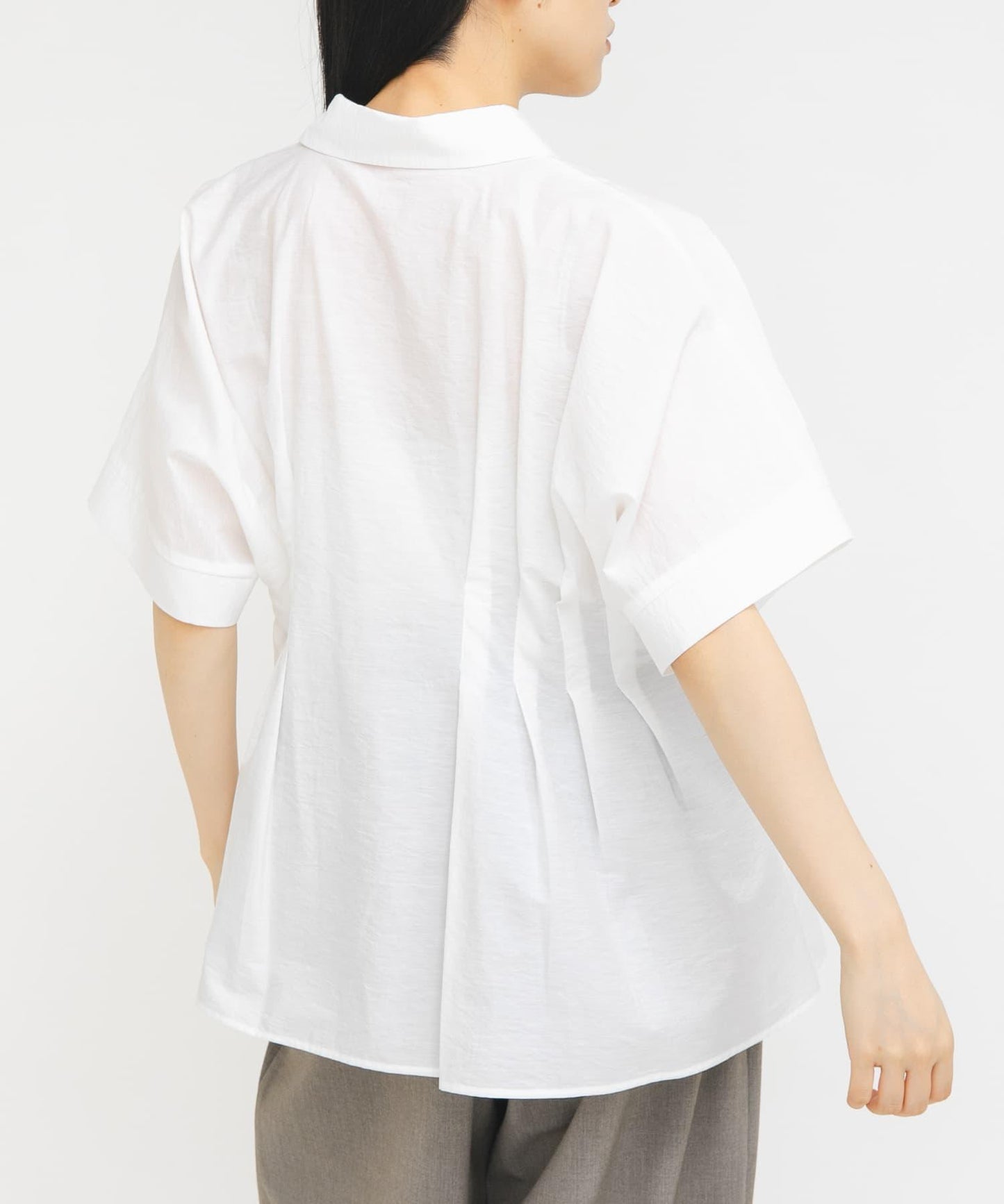 腰部褶 蝙蝠袖 襯衫