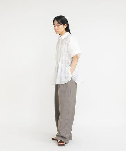 腰部褶 蝙蝠袖 襯衫