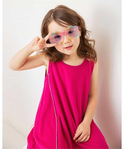 兒童UV防護 立體花朵 馬卡龍彩虹紋 兒童太陽鏡